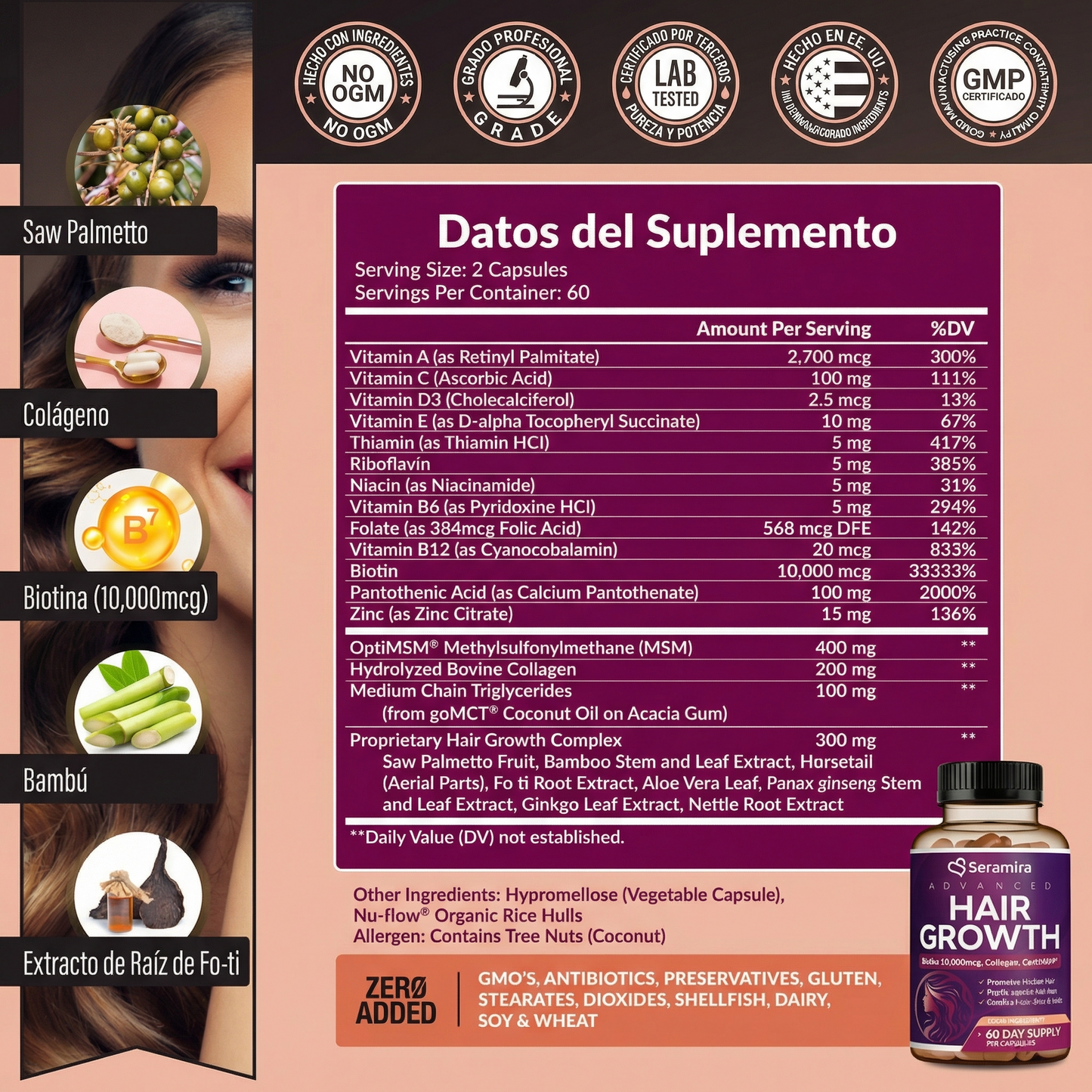 Vitaminas para el Crecimiento del Cabello