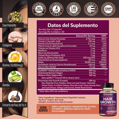 Vitaminas para el Crecimiento del Cabello