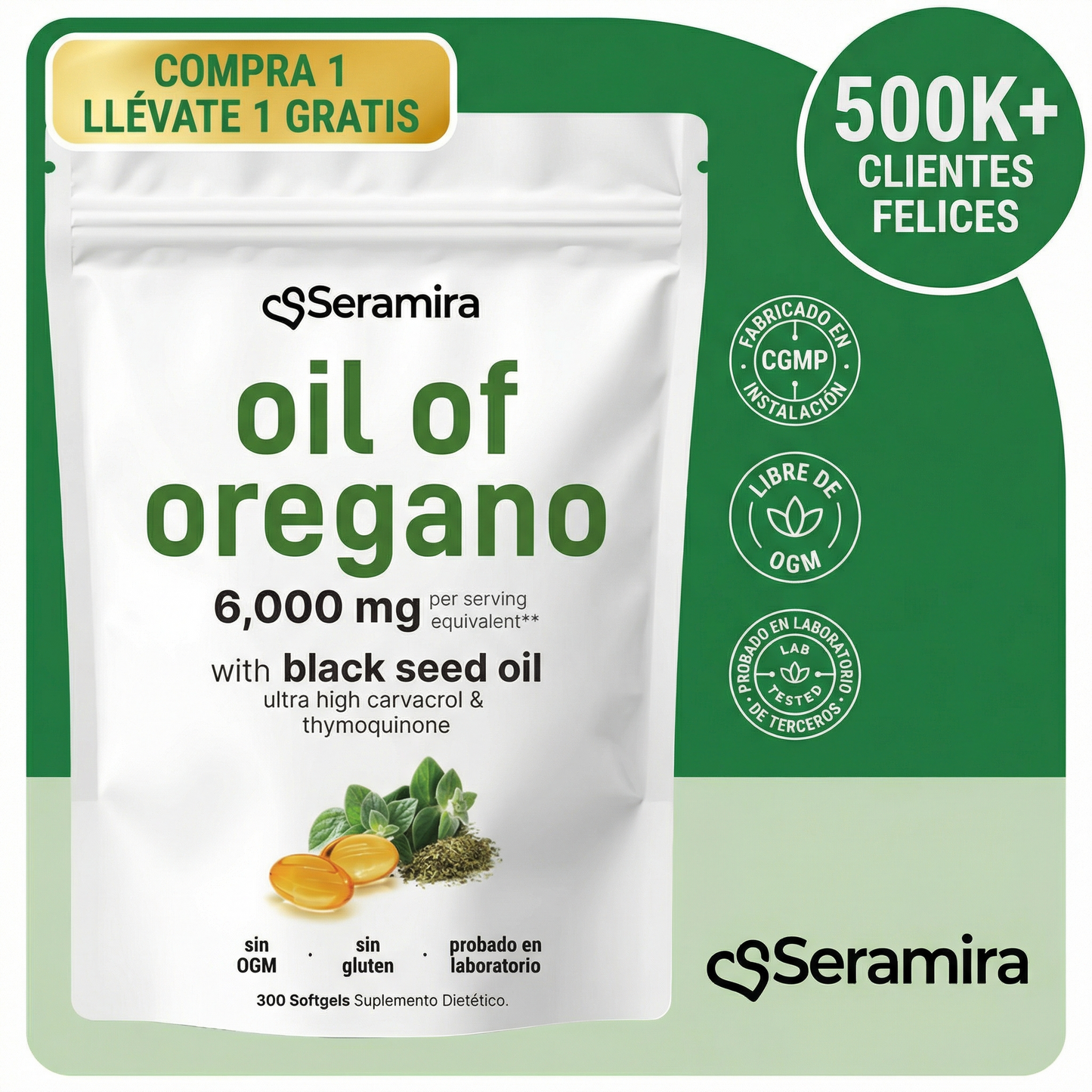 Aceite de Orégano con Aceite de Semilla Negra